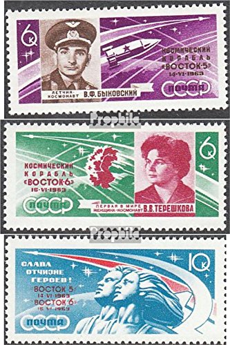 Prophila Collection Sowjetunion 2769A-2771A (kompl.Ausg.) postfrisch ** MNH 1963 Raumschiffe (Briefmarken für Sammler) Weltraum von Prophila Collection