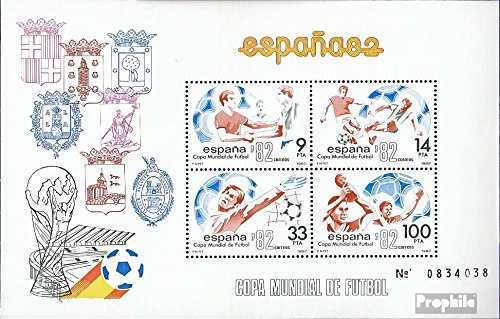 Prophila Collection Spanien Block25 (kompl.Ausg.) postfrisch ** MNH 1982 Fußball-WM 82, Spanien (Briefmarken für Sammler) Fußball von Prophila Collection