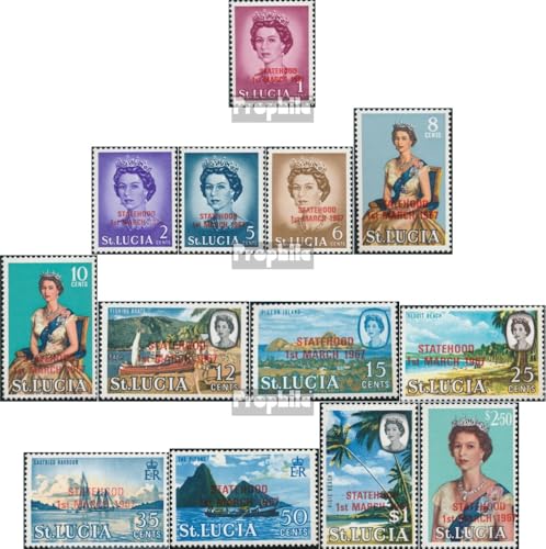 Prophila Collection St. Lucia 204-216 (kompl.Ausg.) postfrisch ** MNH 1967 Aufdruckausgabe (Briefmarken für Sammler) Britisches Königshaus (Diana, Charles, Elisabeth ..) von Prophila Collection