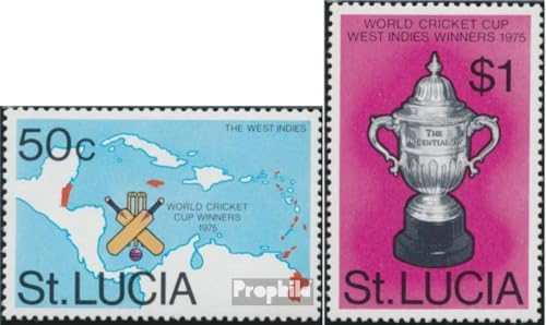 Prophila Collection St. Lucia 396-397 (kompl.Ausg.) postfrisch ** MNH 1976 Kricket WM (Briefmarken für Sammler) Ballspiele ohne Fußball (Basketball/Handball/Baseball …) von Prophila Collection