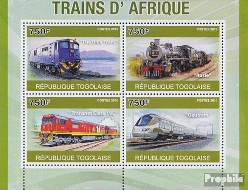 Prophila Collection Togo 3764-3767 Kleinbogen (kompl.Ausg.) postfrisch ** MNH 2010 Lokomotiven aus Aller Welt (Briefmarken für Sammler) Eisenbahn/Seilbahn von Prophila Collection