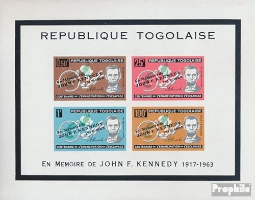 Prophila Collection Togo Block12 (kompl.Ausg.) postfrisch ** MNH 1964 Sklaverei - Kennedy (Briefmarken für Sammler) Weltraum von Prophila Collection