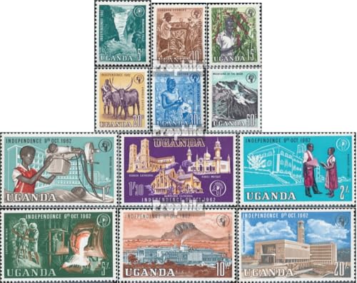 Prophila Collection Uganda 73-84 (kompl.Ausg.) postfrisch ** MNH 1962 Unabhängigkeit (Briefmarken für Sammler) Wein/Landwirtschaft von Prophila Collection