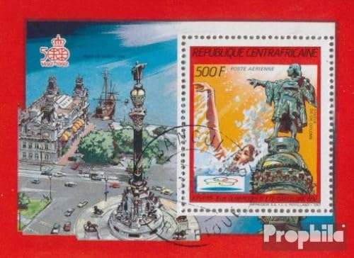 Prophila Collection Zentralafrikanische Republik Block414A (kompl.Ausg.) gestempelt 1987 Olympische Sommerspiele (Briefmarken für Sammler) Olympische Spiele von Prophila Collection