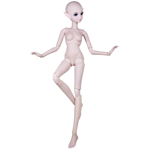 Proudoll 1/3 BJD Elfenpuppe - 22 Gelenke, mechanisches Gesicht, austauschbare Augäpfel, öffnende Kopfkappe, Elfenohren, perfekt für Sammler und kreatives Display von Proudoll