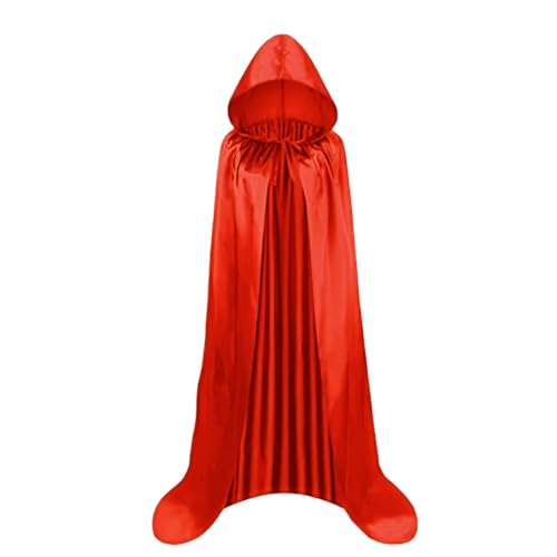 Proumhang Roter Umhang mit Kapuze Darth Vader Umhang Mittelalter Umhang Cape Mantel Satin Karneval Halloween Weihnachten Kostüm Erwachsene von Proumhang