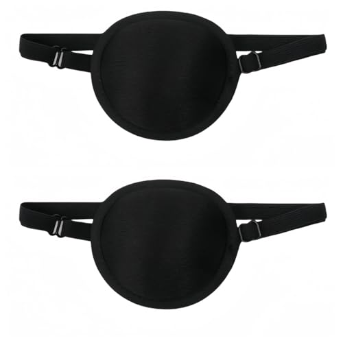 Proumhang 2 PCS Augenklappe,Halloween Cosplay Augenmaske,Medizinische Augenklappe,Piraten-Augenklappe,Einstellbare Augenklappen,Amblyopia Lazy Eye Patches für linke oder rechte Augen Stil 1 von Proumhang