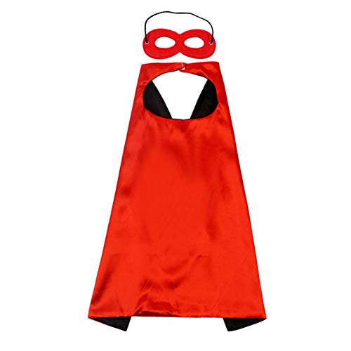 Proumhang Umhang Maske Set Halloween Weihnachten Karneval Kindertag Geburtstag Party Cosplay Performance Kostüm Umhang Superhelden Umhänge für Kinder 1-9 Jahre alt Rot von Proumhang