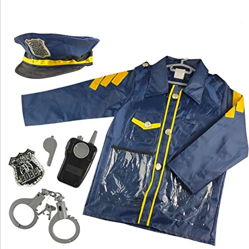 Proumhang 6 Stück Kinder Party Polizist Kostüm Halloween Weihnachten Polizist Rollenspiel Kostüm Set Polizist Uniform Outfit Geschenk für Jungen oder Mädchen von Proumhang