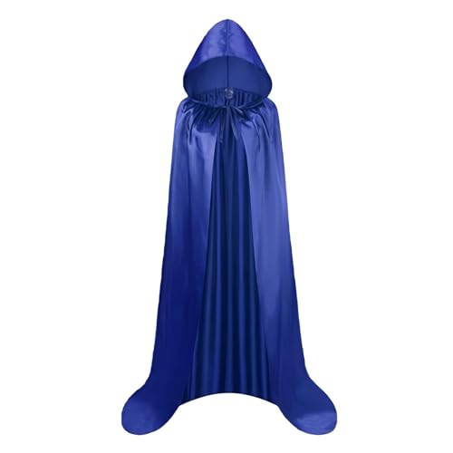 Proumhang Blau Umhang mit Kapuze Darth Vader Umhang Mittelalter Umhang Cape Mantel Satin Karneval Halloween Weihnachten Kostüm Erwachsener XL von Proumhang