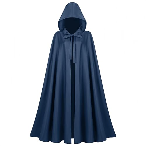 Proumhang Blau Vintage Halloween Umhang - Renaissance Kapuzenmantel mit Ärmeln, Mittelalterlicher Umhang,Gothic Cosplay-Accessoire, Hexen- und Zaubererkostüm für Erwachsene,130cm Proumhang Blau Vintage Halloween Umhang - Renaissance Kapuzenmantel mit Ärmeln, Mittelalterlicher Umhang,Gothic Cosplay-Accessoire, Hexen- und Zaubererkostüm für Erwachsene,130cm von Proumhang