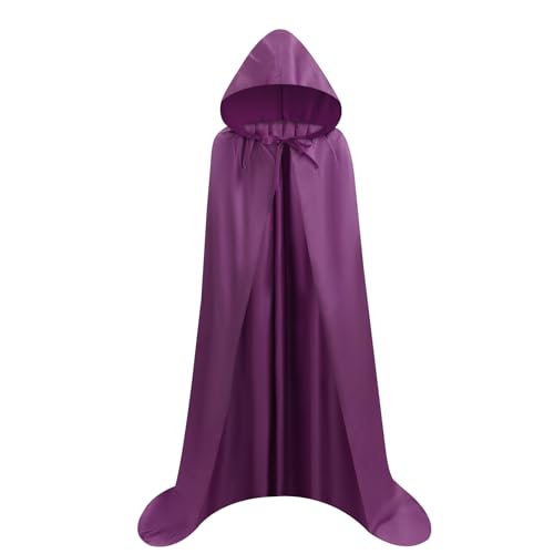 Proumhang Dunkelviolett Umhang mit Kapuze Darth Vader Umhang Mittelalter Umhang Cape Mantel Satin Karneval Halloween Weihnachten Kostüm Erwachsener L von Proumhang