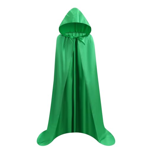 Proumhang Grün Umhang mit Kapuze Darth Vader Umhang Mittelalter Umhang Cape Mantel Satin Karneval Halloween Weihnachten Kostüm Erwachsener L von Proumhang