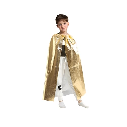 Proumhang Halloween Umhang,Gold Prinz & König Umhang für Erwachsene & Kinder,Unisex Robe Cape für Halloween Cosplay Party Kostüm Weihnachten 90cm von Proumhang