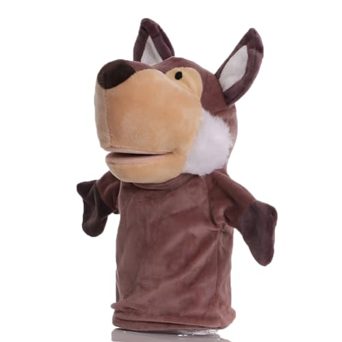 Proumhang Handpuppen für Kinder,Weiche Plüsch Zoo Tier Puppe für Kinder Kleinkinder Jungen Mädchen,Für phantasievolles Spiel,Showtheater,Partyzubehör (große bewegliche Münder) Husky 25cm von Proumhang