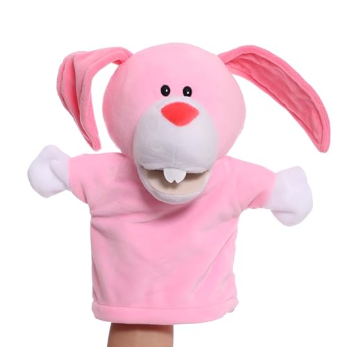 Proumhang Handpuppen für Kinder,Weiche Plüsch Zoo Tier Puppe für Kinder Kleinkinder Jungen Mädchen,Für phantasievolles Spiel,Showtheater,Partyzubehör (große bewegliche Münder) Kaninchen 25cm von Proumhang