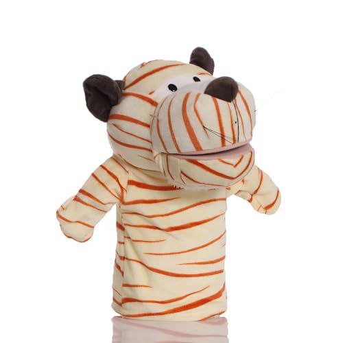 Proumhang Handpuppen für Kinder,Weiche Plüsch Zoo Tier Puppe für Kinder Kleinkinder Jungen Mädchen,Für phantasievolles Spiel,Showtheater,Partyzubehör (große bewegliche Münder) Tiger 25cm von Proumhang