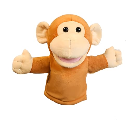 Proumhang Handpuppen mit Funktionierendem Mund,Wald Tier Freunde Theater,Spielzeug für Jungen oder Mädchen,Weiches Plüschspielzeug für fantasievolles Spiel,Showtheater AFFE 25cm von Proumhang