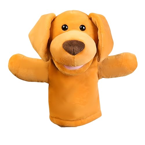 Proumhang Handpuppen mit Funktionierendem Mund,Wald Tier Freunde Theater,Spielzeug für Jungen oder Mädchen,Weiches Plüschspielzeug für fantasievolles Spiel,Showtheater Hund 25cm von Proumhang