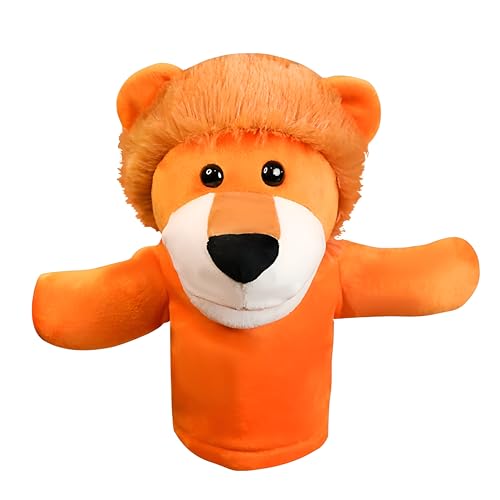 Proumhang Handpuppen mit Funktionierendem Mund,Wald Tier Freunde Theater,Spielzeug für Jungen oder Mädchen,Weiches Plüschspielzeug für fantasievolles Spiel,Showtheater Löwe 25cm von Proumhang