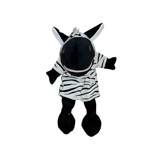 Proumhang Handpuppen mit Vollem Körper für Kinder,Tier Handpuppen Bauernhof Thema Puppets Spielzeug Set,Plüsch Pretend Spielzeug Zoo Friends Puppentheater mit Beweglichem Offenen Mund,35cm,Zebra von Proumhang