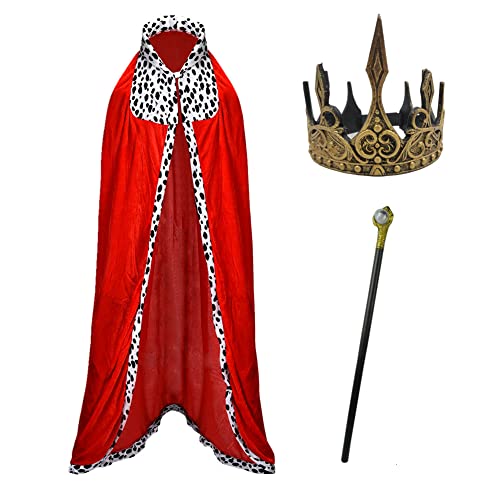 Proumhang König-Kostüm Erwachsener Samt Königsumhang Krone und Zepter Lange Königsmantel Königskostüm Kostüm Karneval, Weihnachten, Fastnacht, Mottoparty Proumhang König-Kostüm Erwachsener Samt Königsumhang Krone und Zepter Lange Königsmantel Königskostüm Kostüm Karneval, Weihnachten, Fastnacht, Mottoparty von Proumhang