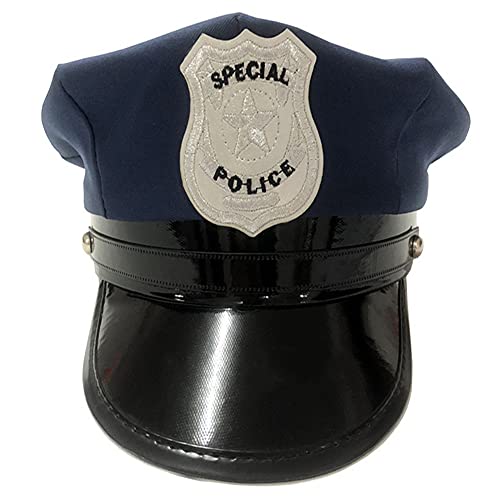 Proumhang Polizei Hut Erwachsene, Polizist Mütze, Polizei Kostümzubehör, Polizist verkleiden sich Kostümzubehör für Cop Kostüm Party Halloween Rollenspiel 58cm Blau von Proumhang