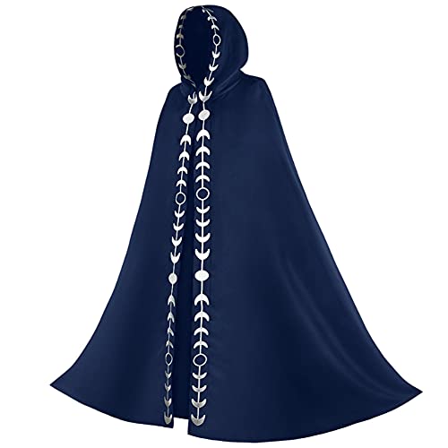 Proumhang Umhang mit Kapuze Darth Vader Umhang Mittelalter Umhang Cape Mantel Karneval Halloween Cosplay Weihnachten Kostüm Erwachsene Blau XL von Proumhang