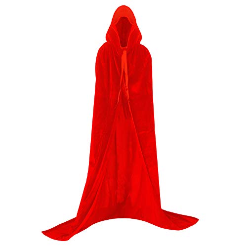 Proumhang Umhang mit Kapuze Voller Länge Samt Halloween Weihnachten Karneval Fancy Cape Erwachsene Kostüme 59 " von Proumhang