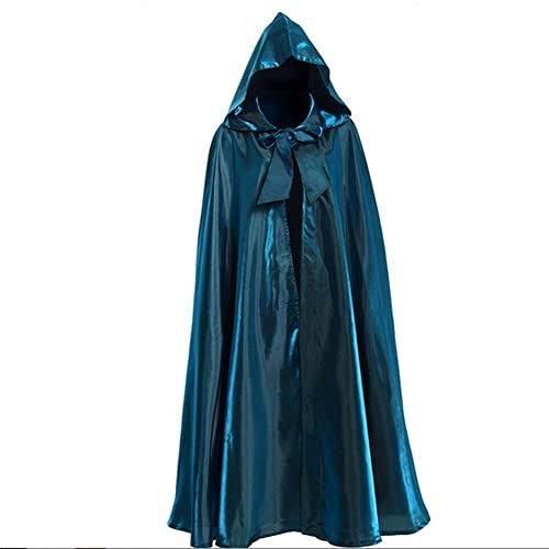 Proumhang Unisex Halloween Kapuzen Mantel Umhang Sensenmann Vampir Langer Umhang Robe Weihnachten Masquerade Karneval Hexe Cosplay Zubehör Fancy Dress Kostüme für Erwachsene Kinder(L,Grün) von Proumhang