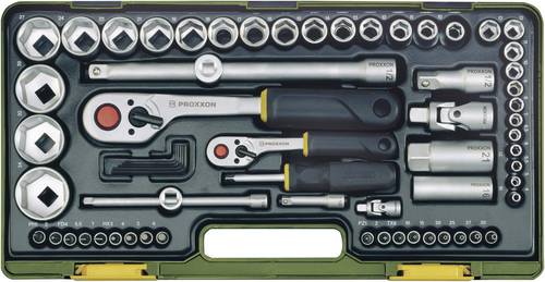 Proxxon Industrial Steckschlüsselsatz metrisch 1/4  (6.3 mm), 1/2  (12.5 mm) 65teilig 23286 von Proxxon Industrial