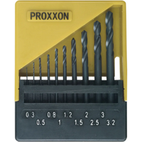 PROXXON 4528874 HSS Spiralbohrersatz, DIN 338, 0,3 bis 3,2 mm (10-teilig) von Proxxon