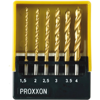 PROXXON 4528876 HSS Spiralbohrersatz mit Zentrierspitze, 1,5 bis 4 mm (6-teilig) von Proxxon