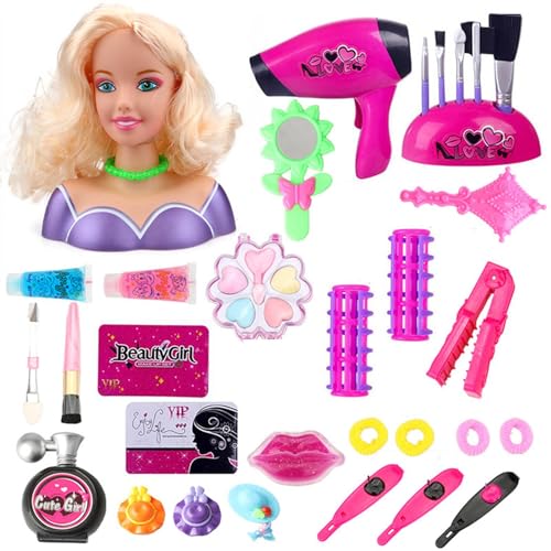 Friseur- Und Schminkkoffer Beauty Set Kinderschminke Set Mädchen Schminkkoffer Kinder Kinder Mit Haarzubehör, Föh Mit Geräusch, Haarglätter, Rollenspiele Für Kinder Ab 3 Jahre Geburtstagsgeschenk von Proypiax