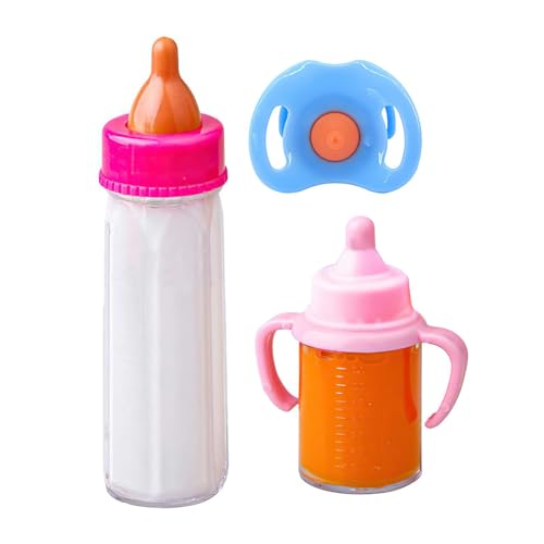 Magische Flasche, Puppenflasche Mit Milch Puppenschnuller, Milchfläschchen Mit Schnuller Trinkflasche Puppenzubehör Zubehör Für Babypuppen, Spielpuppen von Proypiax