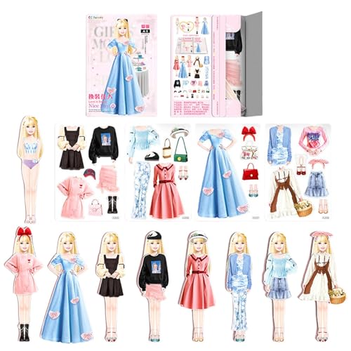 Magnetische Anziehpuppe Mit Outfits, Magnetspiel Anziehfiguren Mädchen, Tragbare Magnetische Prinzessinnen Dress Up Spielse Magnetische Menschen,Puzzlespiel Für Mädchen Ab 3 Jahren, Kleinkinder von Proypiax