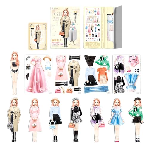 Magnetische Anziehpuppe Mit Outfits, Magnetspiel Anziehfiguren Mädchen, Tragbare Magnetische Prinzessinnen Dress Up Spielse Magnetische Menschen,Puzzlespiel Für Mädchen Ab 3 Jahren, Kleinkinder von Proypiax