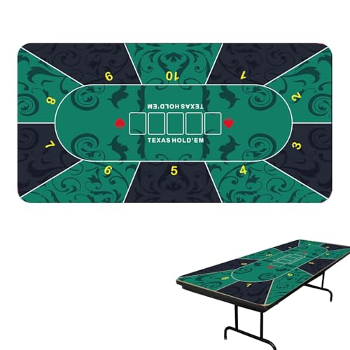 Pokermatte Grün Pokermatte Texas Holdem, Pokertischauflage Groß, Rutschhemmend, Eigenen Pokertisch - Deluxe Pokertuch – Pokerteppich – Pokertischauflage Spieltischabdeckung von Proypiax