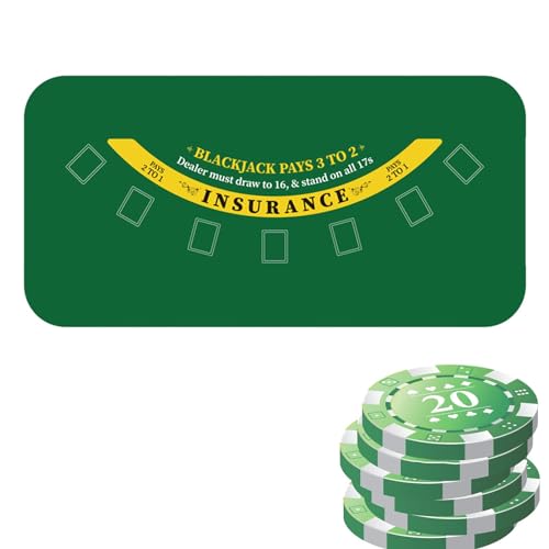 Pokermatte Grün Pokermatte Texas Holdem, Pokertischauflage Groß, Rutschhemmend, Eigenen Pokertisch - Deluxe Pokertuch – Pokerteppich – Pokertischauflage Spieltischabdeckung von Proypiax