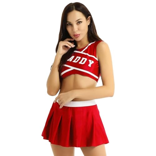 Proypiax Cheerleader-Kostüm,Cheerleader-Kostüm für Damen - Modisches Cheer-Outfit Cheerleading-Outfit - Frauen-Cheerleader-Uniformen für Nachtclub-Bühne, chinesisches Neujahr, Valentinstag von Proypiax