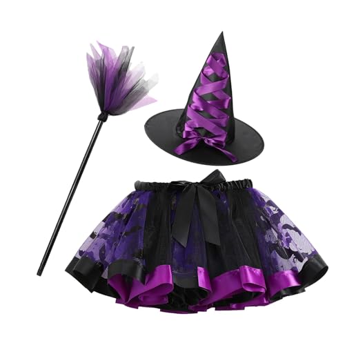 Proypiax Cosplay-Kostüm für Kinder, Mädchen-Rock-Set für Halloween | Rollenspielkleid-Set mit Hutbesen für den Urlaub - Mädchen-Cosplay-Kleidung für Schulspiele, Halloween-Partys, Bühnenauftritte, von Proypiax