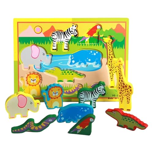 Proypiax Holzpuzzle-Spielzeug, Holzpuzzle-Set für Kinder - Holzpuzzle für Kinder,Sicheres und harmloses handgefertigtes Spielzeugset für draußen, zu Hause, in der Schule, auf Reisen, beim Picknick von Proypiax