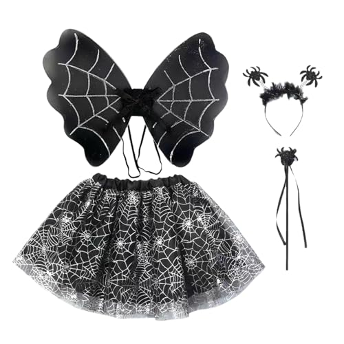 Proypiax Kinder Halloween Kleidung Requisiten,Halloween Teufel Fledermaus Kostüm | Teufelskostüm für Kinder,Dark Angel Kostüm Cosplay Outfits mit Teufelszubehör für Weihnachten, Ostern von Proypiax