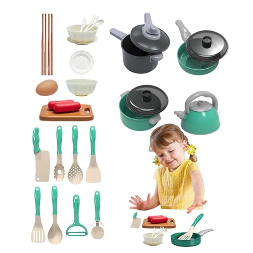 Proypiax Kinderspielküchenspielzeug-Set, Spielzeugküchenzubehör | 28X Küchenzubehör - Lehrreiches Küchenzubehör, lustiges Kinder-Kochen-Spielset für Kinder, die Freude am Kochen haben von Proypiax