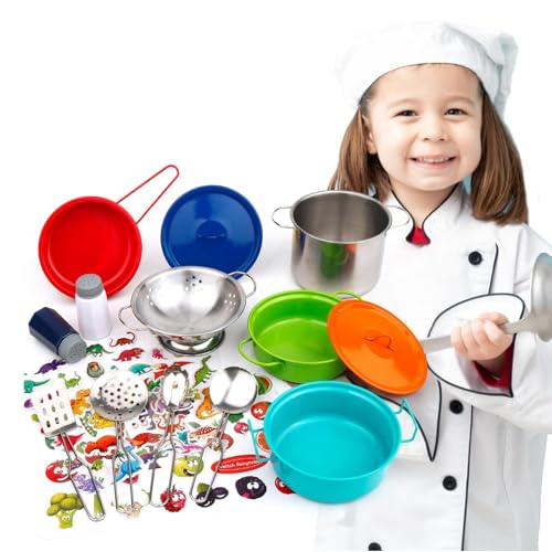 Proypiax Koch- und Backset für Kinder,Kochsets für Kinder, Backen 17 Stück, Koch-Set und Baketivity-Kits, Spielküchenzubehör für drinnen und draußen von Proypiax