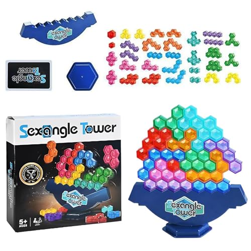 Proypiax Tower Balance Game, Balance Stacking Game, Hexagonale Bausteine ​​Rätsel, STEM -Spielzeug, Lernaktivitäten, Partyversorgungen für Kinder und Erwachsene von Proypiax