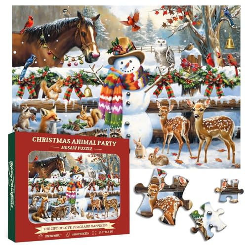 Proypiax Weihnachtspuzzles, Weihnachtskalenderpuzzles,1000-teiliges Winterpuzzle - Winterszenen-Kunstwerk, Weihnachtsschmuck, Kalenderrätsel, lustige Feiertagsrätsel für und Mädchen von Proypiax