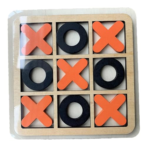 2 Hölzernes Tic-Tac-Toe-Spiel Schach Brettspiel Nullen Kreuze Spiel | Wooden Double Battle Interaktives Eltern-Kind-Spiel Holz-Familien-Brettspiel-Set Für Erwachsene Kinder von Pruojhw