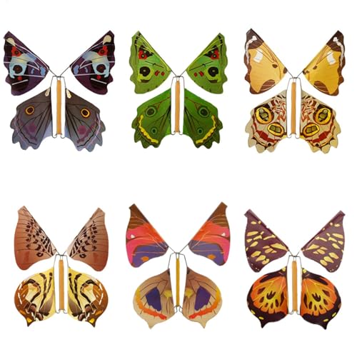 20 Stück Magische Schmetterling Spielzeug Magic Flying Butterfly Card Wind Up Butterfly Toy Fee Fliegender Schmetterling Für Kinderzimmer Kindergärten Schulen Spielplätze von Pruojhw