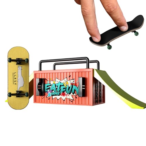 Pruojhw Finger-Skateboards für Kinder,Skateboards für Finger | Finger-Skateboard-Kits Mehrzweck-Fingerspielzeug,Trainings-Fingerbretter, Fingerbretter, Spielzeug mit Behälter für Kinder und Erwachsene von Pruojhw